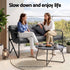 Gardeon 2-Seater Garden Bench with Cushion 118cm - Black