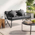 Gardeon 2-Seater Garden Bench with Cushion 118cm - Black