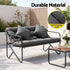 Gardeon 2-Seater Garden Bench with Cushion 118cm - Black