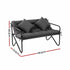 Gardeon 2-Seater Garden Bench with Cushion 118cm - Black