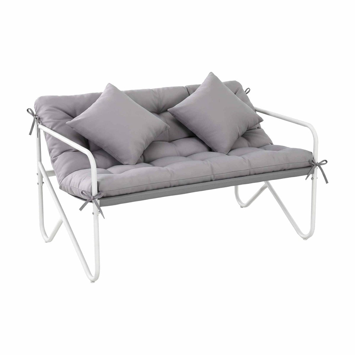 Gardeon 2-Seater Garden Bench with Cushion 118cm - Grey