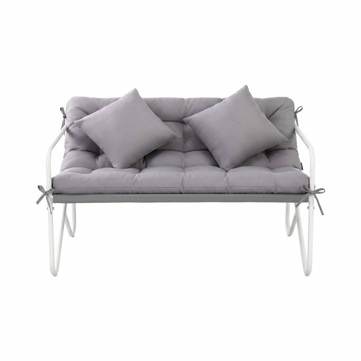 Gardeon 2-Seater Garden Bench with Cushion 118cm - Grey
