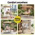 Gardeon 2-Seater Rattan Outdoor Swing Chair with Canopy – Beige – view 7