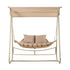 Gardeon 2-Seater Rattan Outdoor Swing Chair with Canopy – Beige – view 3