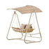 Gardeon 2-Seater Rattan Outdoor Swing Chair with Canopy – Beige – view 8