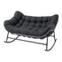 Gardeon grey outdoor rocking loveseat front view