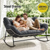 Gardeon wicker loveseat steel frame detail