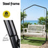 Gardeon 2-Seater Wooden Outdoor Swing Chair with Stand – White – view 6