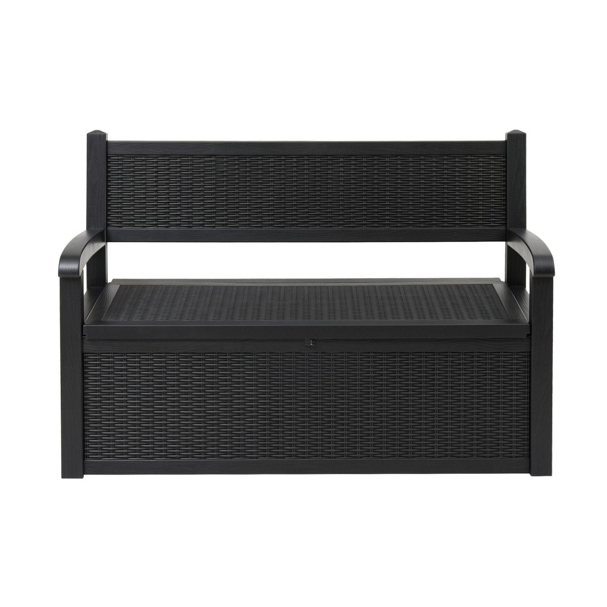 Gardeon 254L Outdoor Storage Bench with Backrest - Black – product gallery image 4