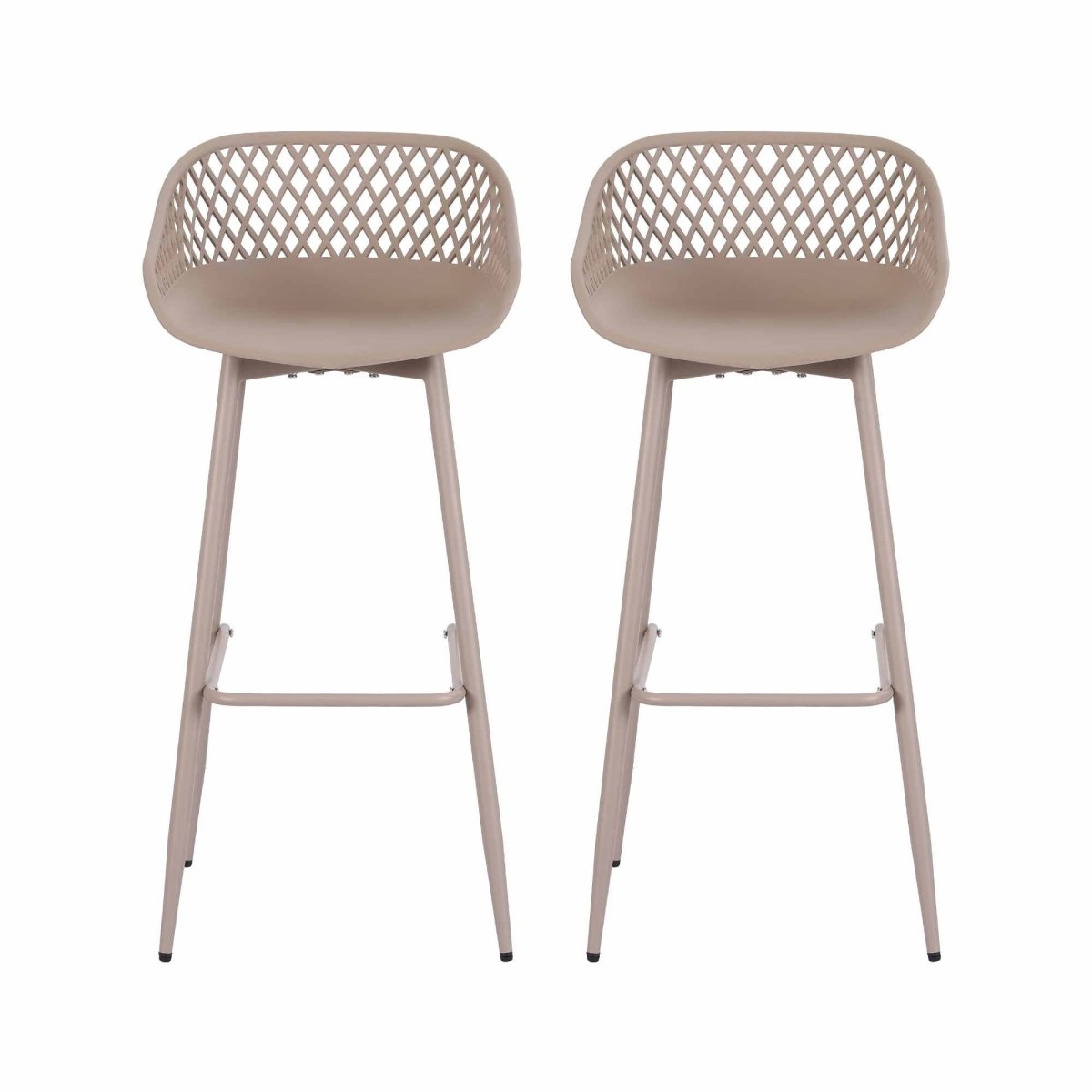 Gardeon 2PC Outdoor Bar Stools Plastic Metal Dining Chair Patio Furniture Coffee | Furniture > Bar Stools & Chairs > Table & Bar Stools