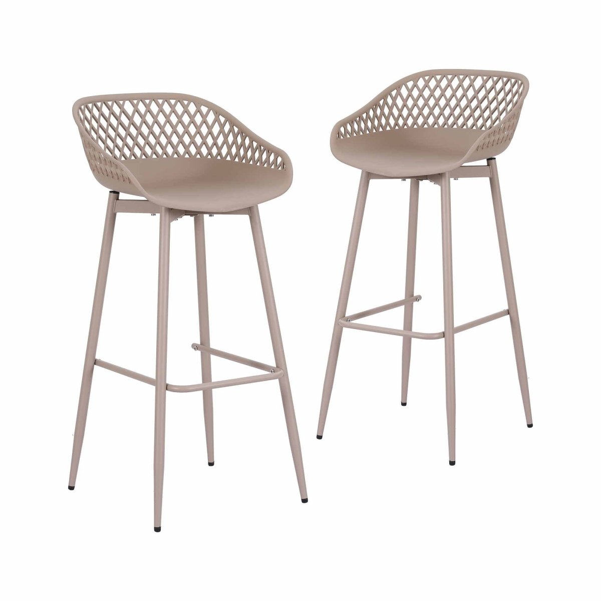 Gardeon 2PC Outdoor Bar Stools Plastic Metal Dining Chair Patio Furniture Coffee | Furniture > Bar Stools & Chairs > Table & Bar Stools