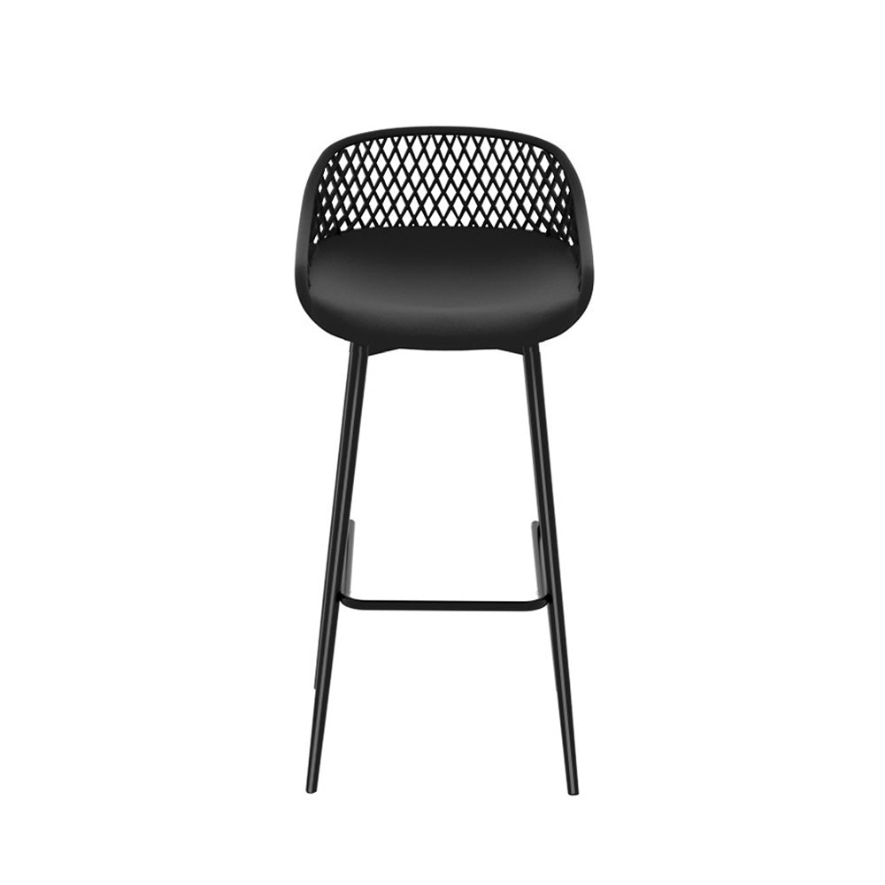 Gardeon 2PC Outdoor Bar Stools Plastic Metal Dining Chair Patio Furniture Garden - Outdoorium