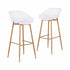 Gardeon 2PC Outdoor Bar Stools Plastic Metal Dining Chair Patio Furniture White | Furniture > Bar Stools & Chairs > Table & Bar Stools