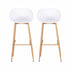 Gardeon 2PC Outdoor Bar Stools Plastic Metal Dining Chair Patio Furniture White | Furniture > Bar Stools & Chairs > Table & Bar Stools