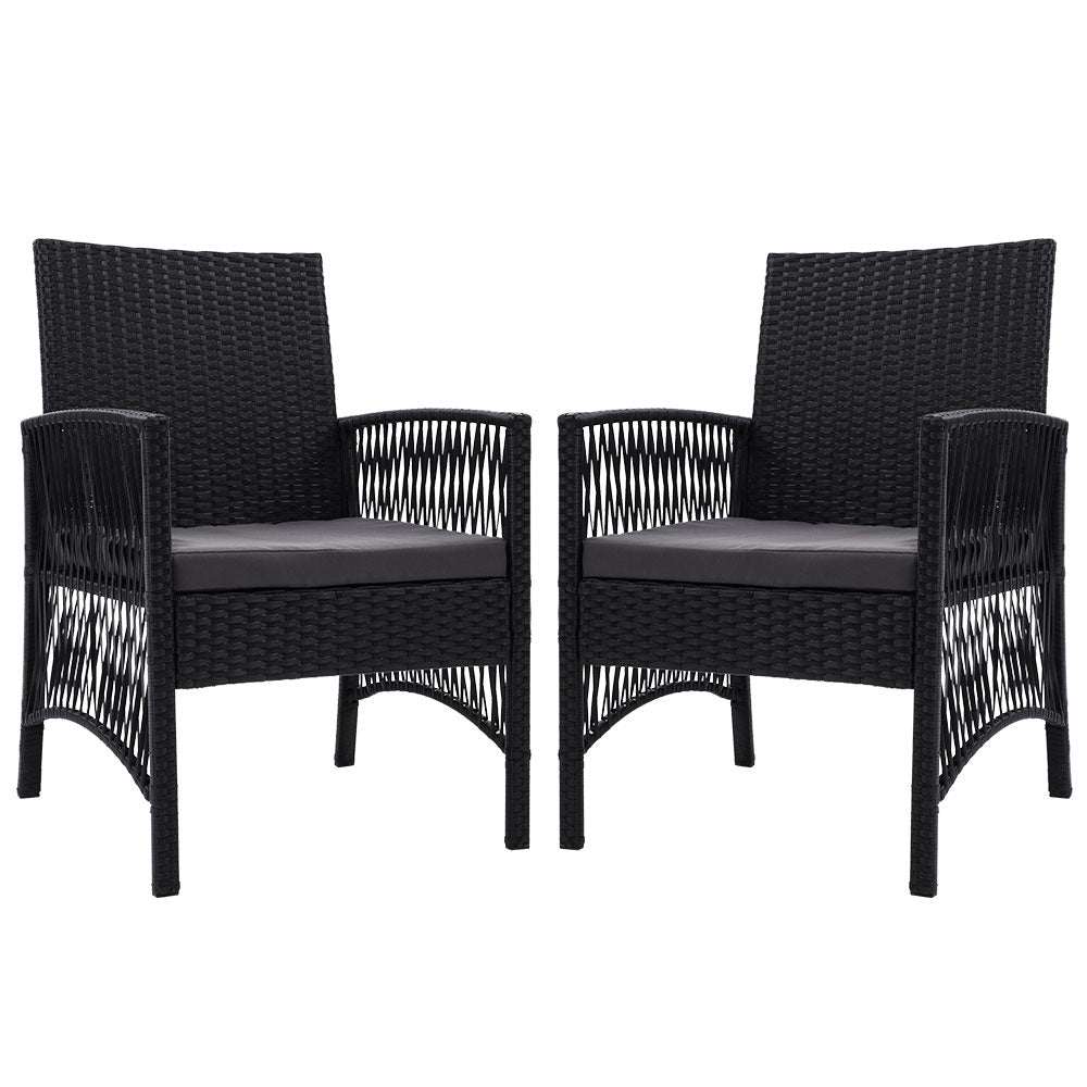 Gardeon 2PC Outdoor Dining Chairs Patio Furniture Wicker Lounge Chair Garden | Furniture > Outdoor