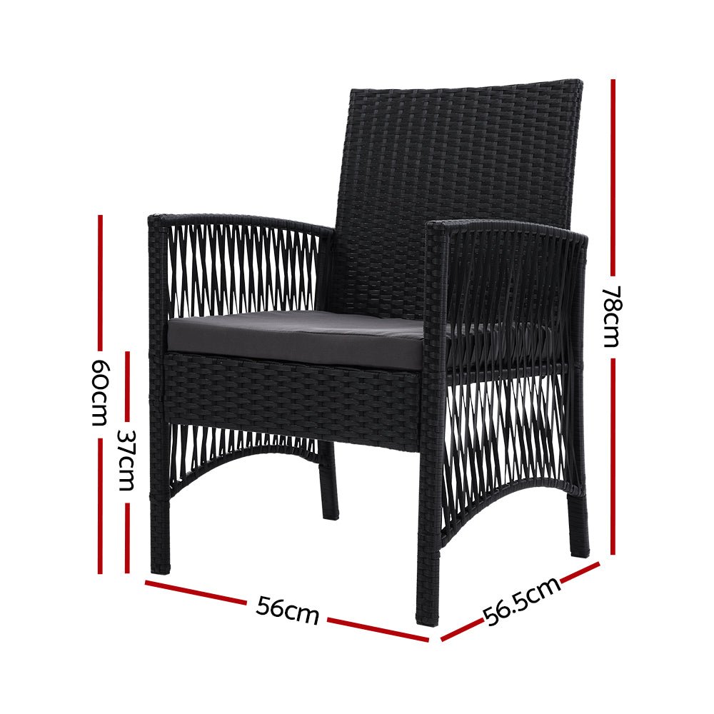 Gardeon 2PC Outdoor Dining Chairs Patio Furniture Wicker Lounge Chair Garden | Furniture > Outdoor