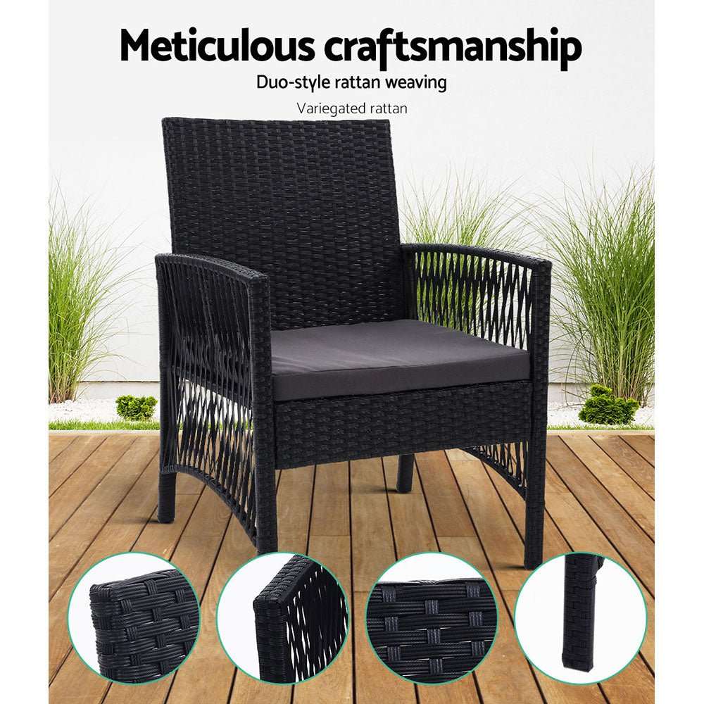 Gardeon 2PC Outdoor Dining Chairs Patio Furniture Wicker Lounge Chair Garden | Furniture > Outdoor