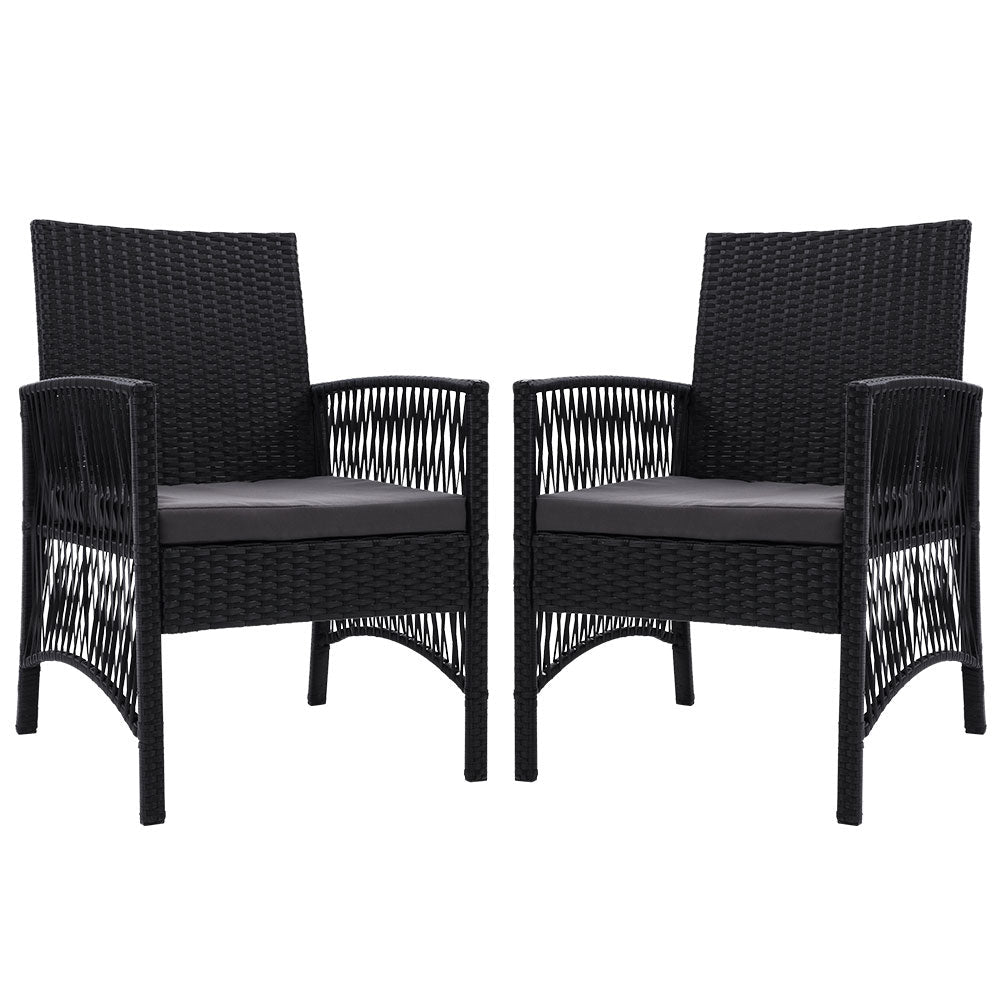 Gardeon 2PC Outdoor Dining Chairs Patio Furniture Wicker Lounge Chair Garden | Furniture > Outdoor