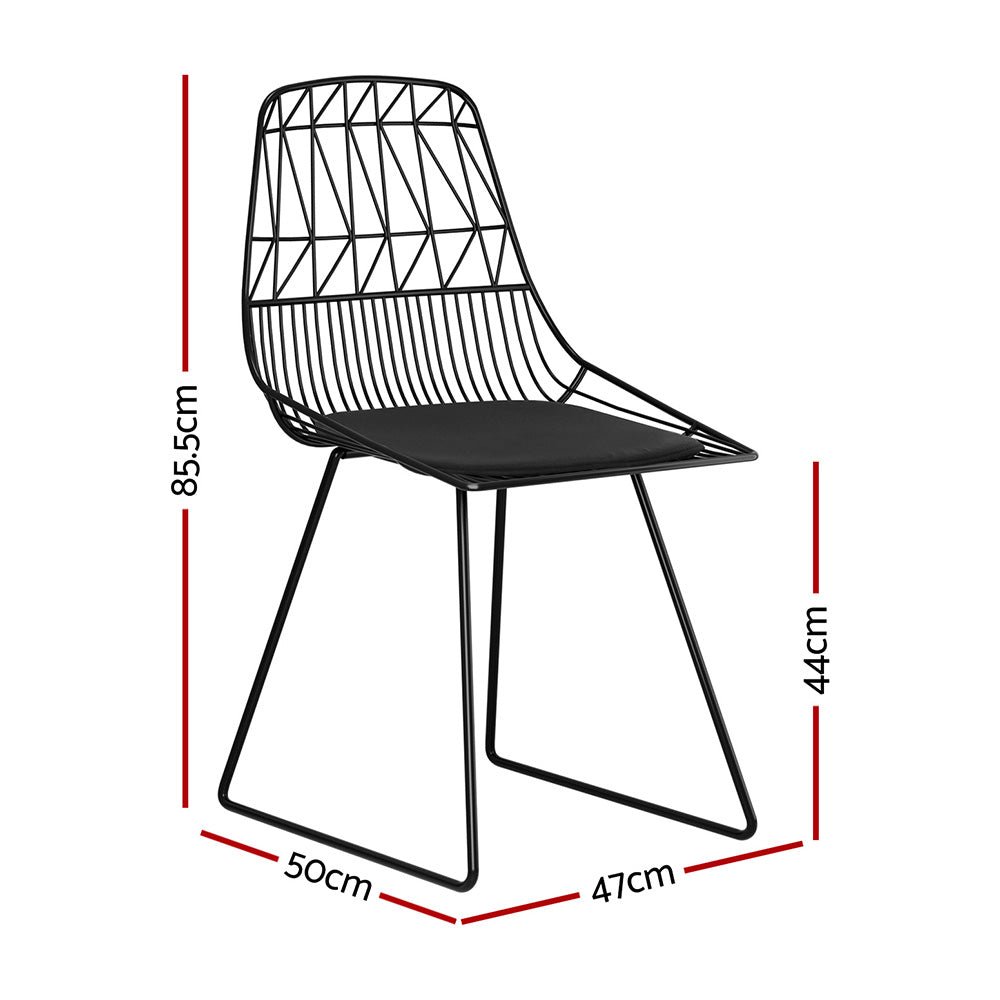 Gardeon 2PC Outdoor Dining Chairs Steel Lounge Chair Patio Garden Furniture - Outdoorium