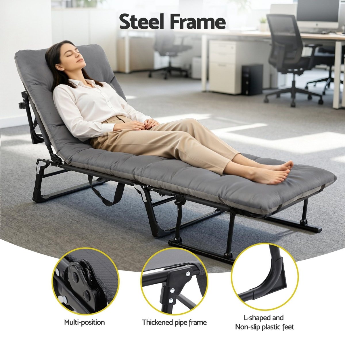 Gardeon adjustable folding lounger outdoor seating