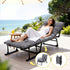 Gardeon 3-in-1 folding sun lounger and recliner in grey