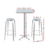 Gardeon 3 - Piece Outdoor Bar Set Bistro Table Stools Adjustable Square Cafe | Outdoorium