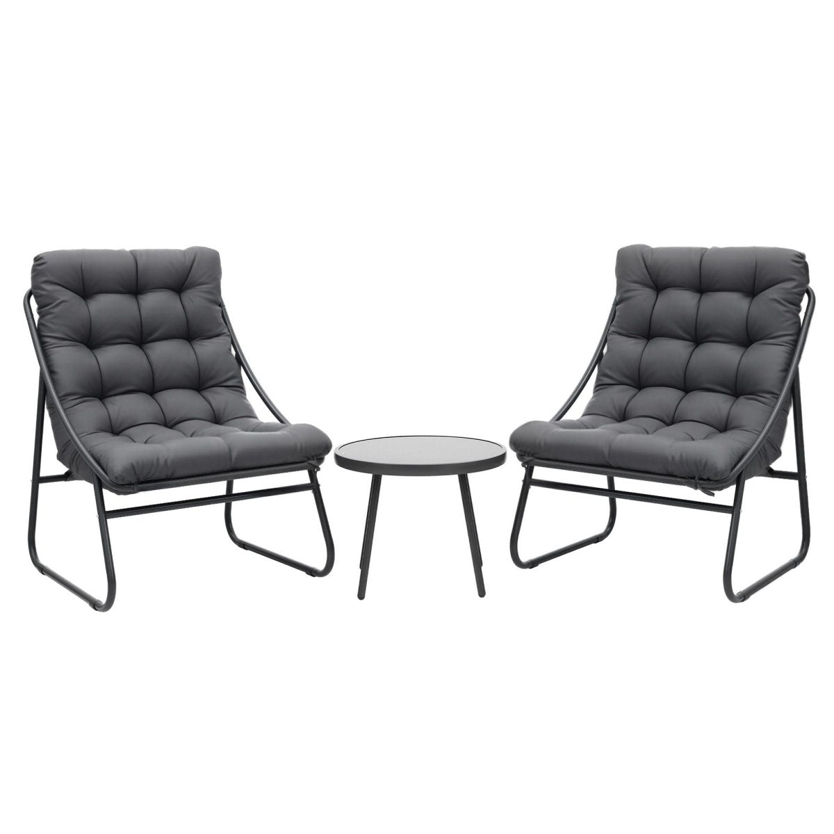 Gardeon 3-Piece Outdoor Bistro Set – Black & Grey – view 7