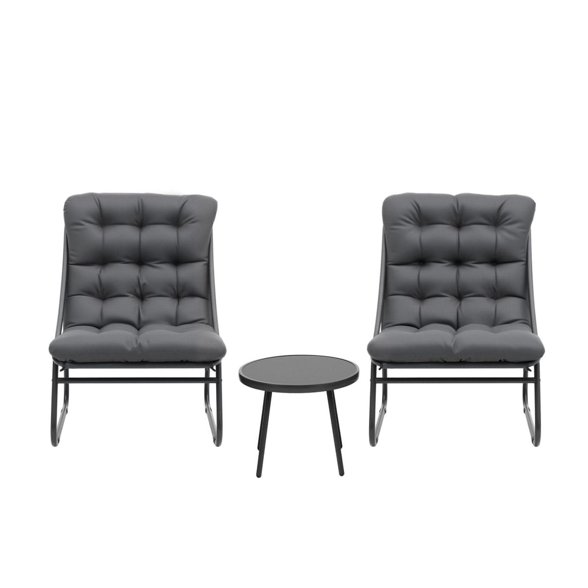 Gardeon 3-Piece Outdoor Bistro Set – Black & Grey – view 3