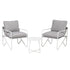 Gardeon grey bistro set with two armchairs and table