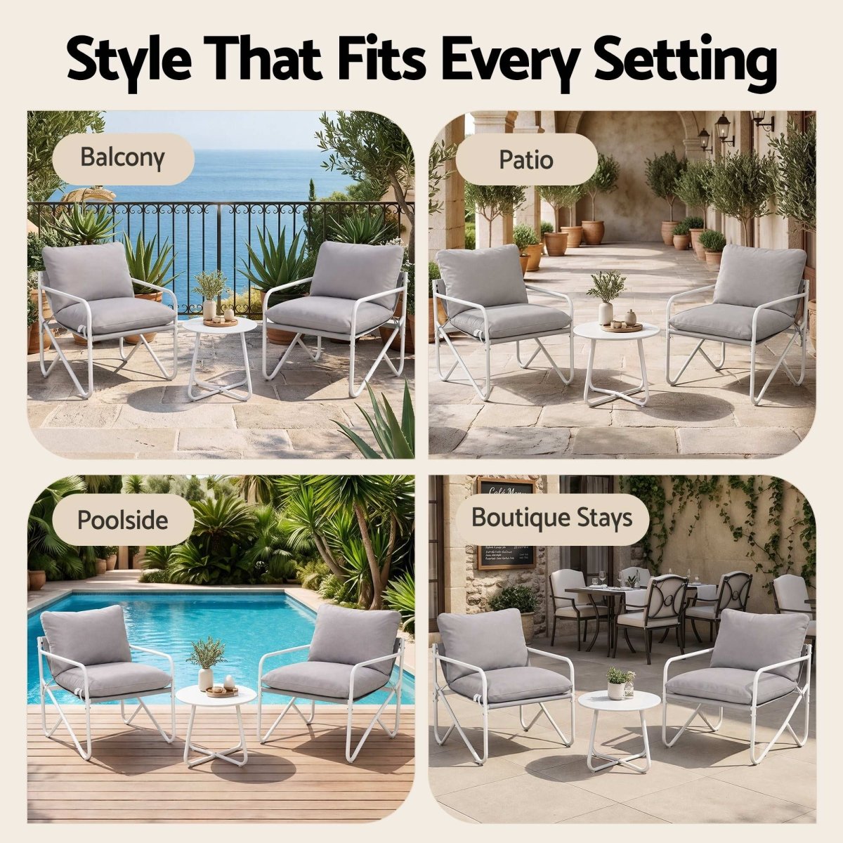 Gardeon 3-piece bistro set dimensions and features