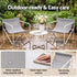 Gardeon grey outdoor bistro set cushion detail