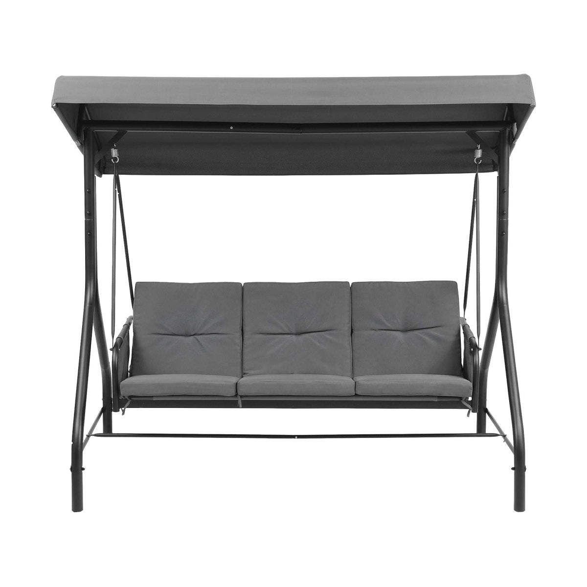 Gardeon 3-Seater Convertible Swing Chair Bed with Canopy - Grey – product gallery image 4