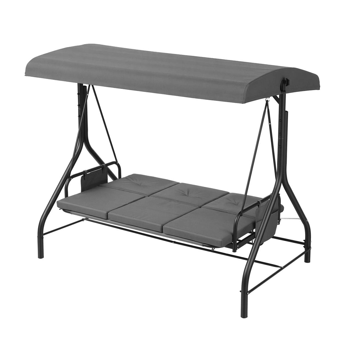 Gardeon grey convertible three-seater canopy swing chair - additional product image 2