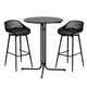 Gardeon 3PC Outdoor Bar Set Stools Dining Chairs Table Patio Furniture Bistro Set Black | Outdoorium