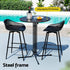Gardeon 3PC Outdoor Bar Set Stools Dining Chairs Table Patio Furniture Bistro Set Black | Outdoorium