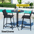 Gardeon 3PC Outdoor Bar Set Stools Dining Chairs Table Patio Furniture Bistro Set Steel Black | Outdoorium