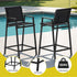 Gardeon 3PC Outdoor Bar Set Stools Dining Chairs Table Patio Furniture Bistro Set Steel Black | Outdoorium