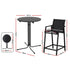 Gardeon 3PC Outdoor Bar Set Stools Dining Chairs Table Patio Furniture Bistro Set Steel Black | Outdoorium