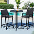 Gardeon 3PC Outdoor Bar Set Stools Dining Chairs Table Patio Furniture Bistro Set Steel Black | Outdoorium