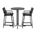 Gardeon 3PC Outdoor Bar Set Stools Dining Chairs Table Patio Furniture Bistro Set Steel Black | Outdoorium