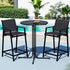 Gardeon 3PC Outdoor Bar Set Stools Dining Chairs Table Patio Furniture Bistro Set Steel Black | Furniture > Outdoor > Outdoor Dining Sets