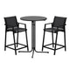 Gardeon 3PC Outdoor Bar Set Stools Dining Chairs Table Patio Furniture Bistro Set Steel Black | Outdoorium