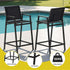 Gardeon 3PC Outdoor Bar Set Stools Dining Chairs Table Patio Furniture Bistro Set Steel Black | Furniture > Outdoor > Outdoor Dining Sets