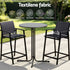 Gardeon 3PC Outdoor Bar Set Stools Dining Chairs Table Patio Furniture Bistro Set Steel Black | Outdoorium