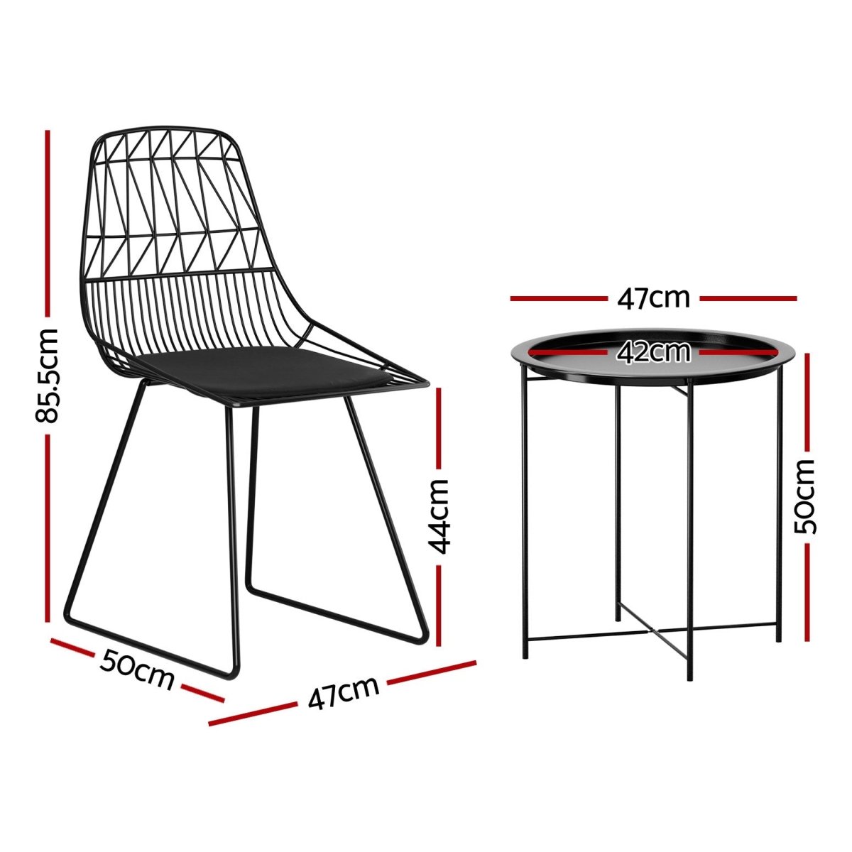 Gardeon 3PC Outdoor Bistro Set Patio Furniture Lounge Chairs Table Garden - Outdoorium