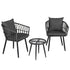 Gardeon 3PC Outdoor Bistro Set Patio Furniture Lounge Setting Table and Chairs Grey | Outdoorium