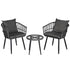Gardeon 3PC Outdoor Bistro Set Patio Furniture Lounge Setting Table and Chairs Grey | Outdoorium