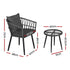 Gardeon 3PC Outdoor Bistro Set Patio Furniture Lounge Setting Table and Chairs Grey | Outdoorium