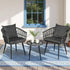 Gardeon 3PC Outdoor Bistro Set Patio Furniture Lounge Setting Table and Chairs Grey | Furniture > Outdoor > Outdoor Sofas & Lounge Sets