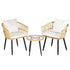 Gardeon 3PC Outdoor Bistro Set Patio Furniture Lounge Setting Table and Chairs Natural | Outdoorium